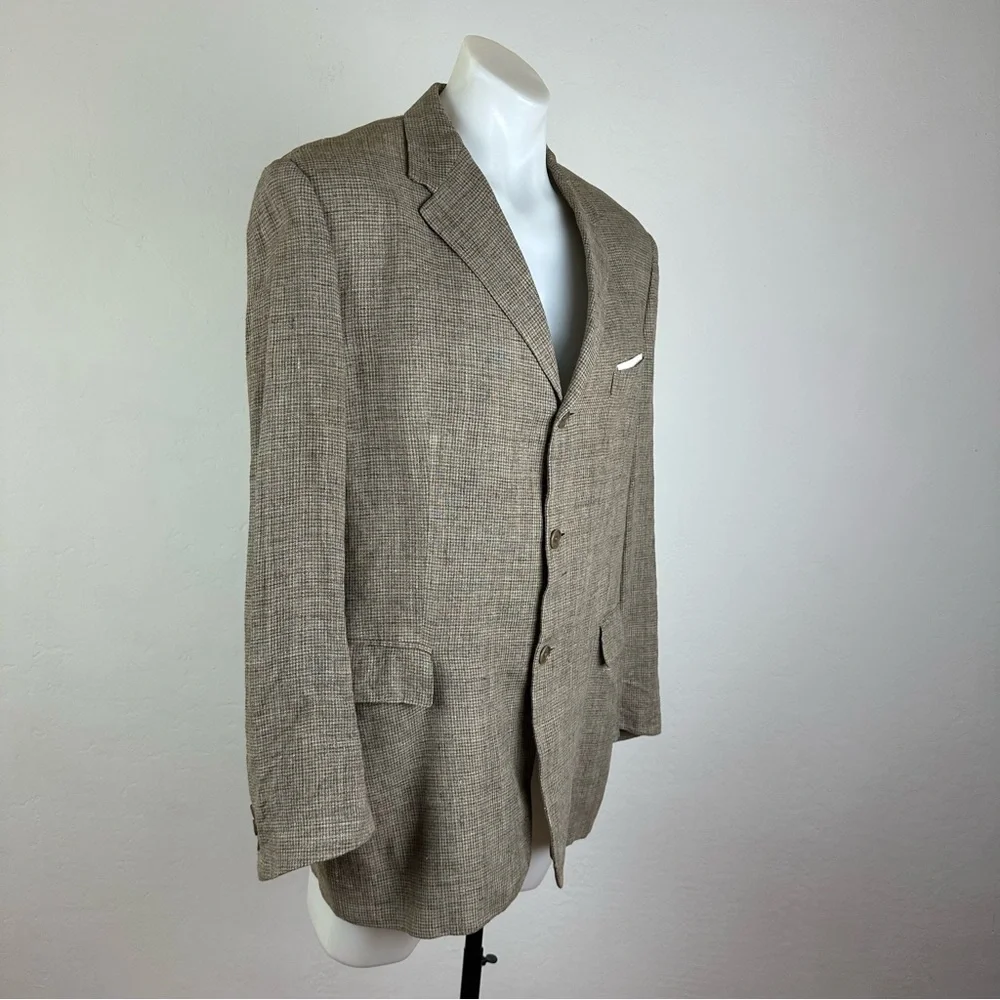 Valentino 100% Linen Neutral Tone Sport Jacket